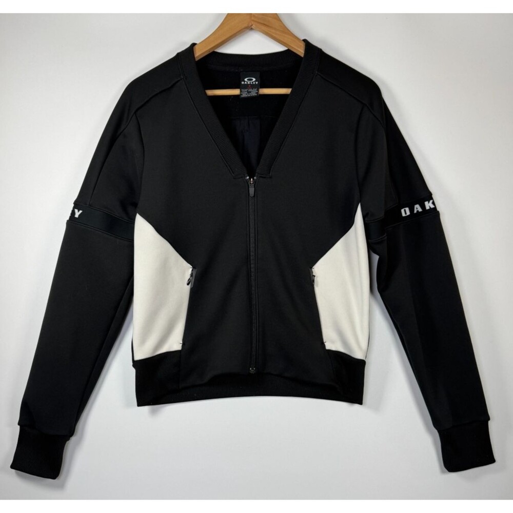 Oakley‎ Womens Moto Scuba Jacket Medium Black White Zip Up Vented Performance